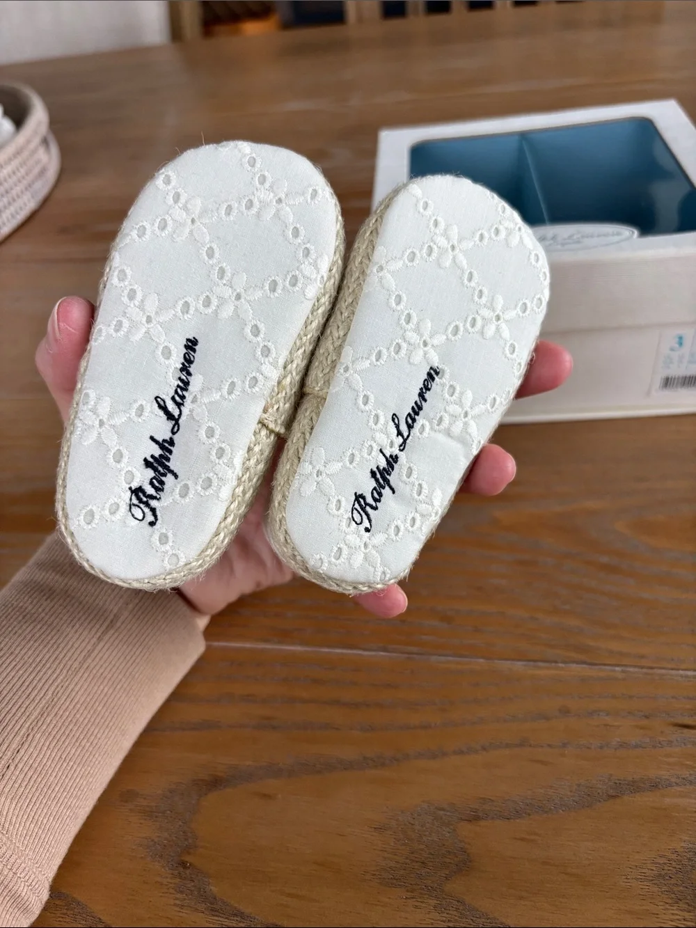 Ralph Lauren White Eyelet Moccasin Espadrille Kids Shoes